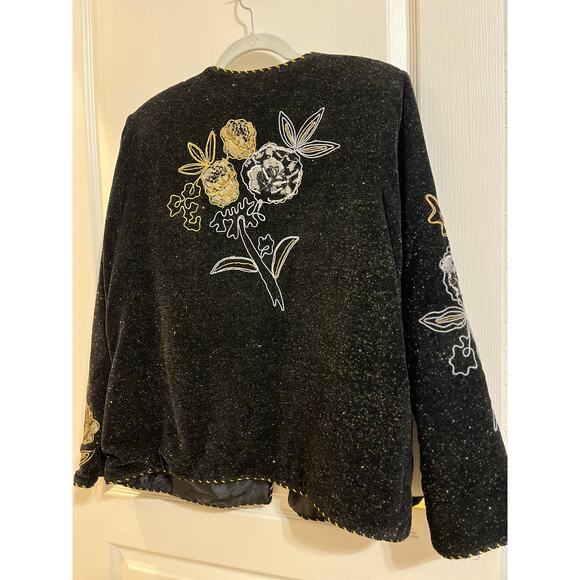 Drapers And Damons Women’s Vintage Glimmer Glitter Evening Jacket Size L Vintage - Picture 2 of 16